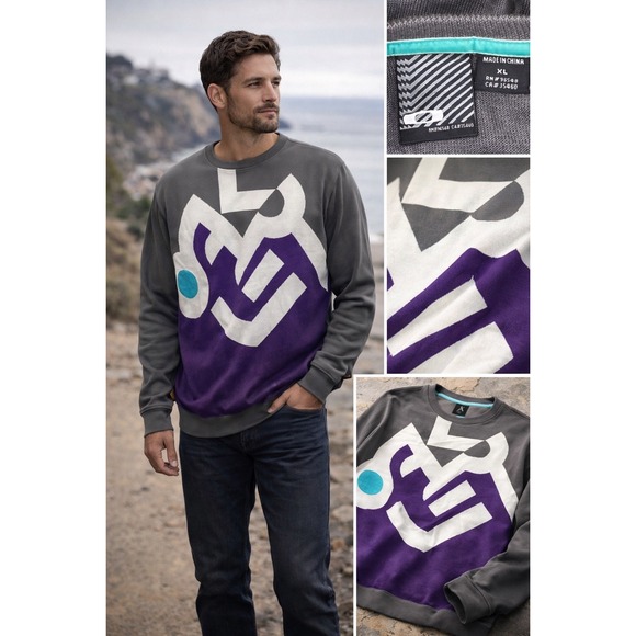 Vintage Oakley Sweater Knit Size XL (Sheet Metal) New w/Tag Logo Pullover RARE!